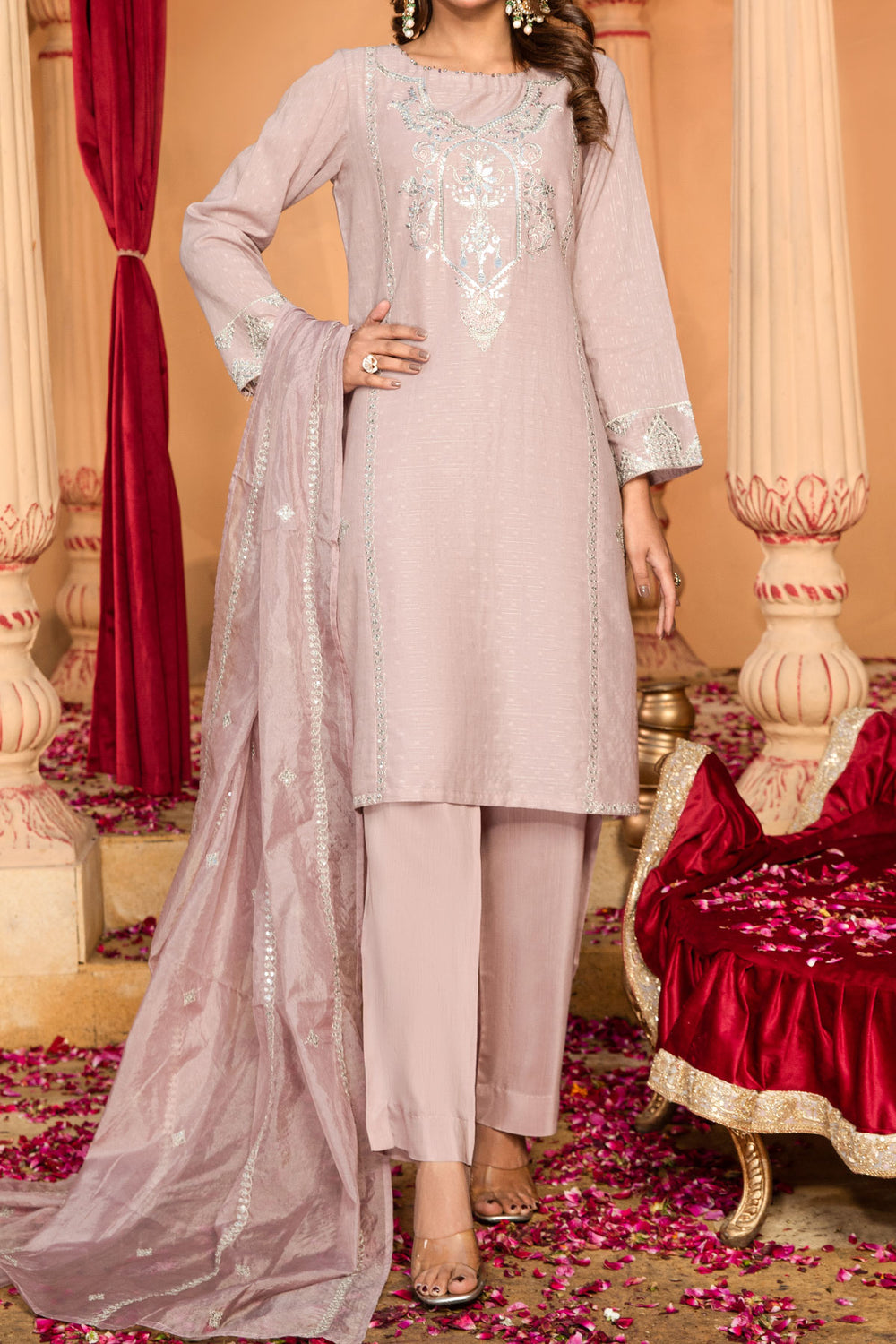 WOMEN'S-3 PIECE EMBROIDERY VISCOSE| FJ-221