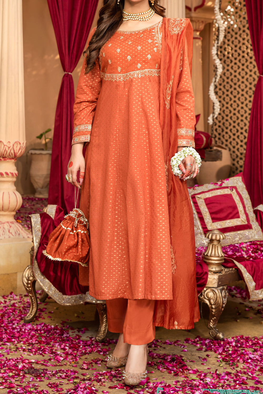 WOMEN'S-3 PIECE EMBROIDERY VISCOSE| FJ-222