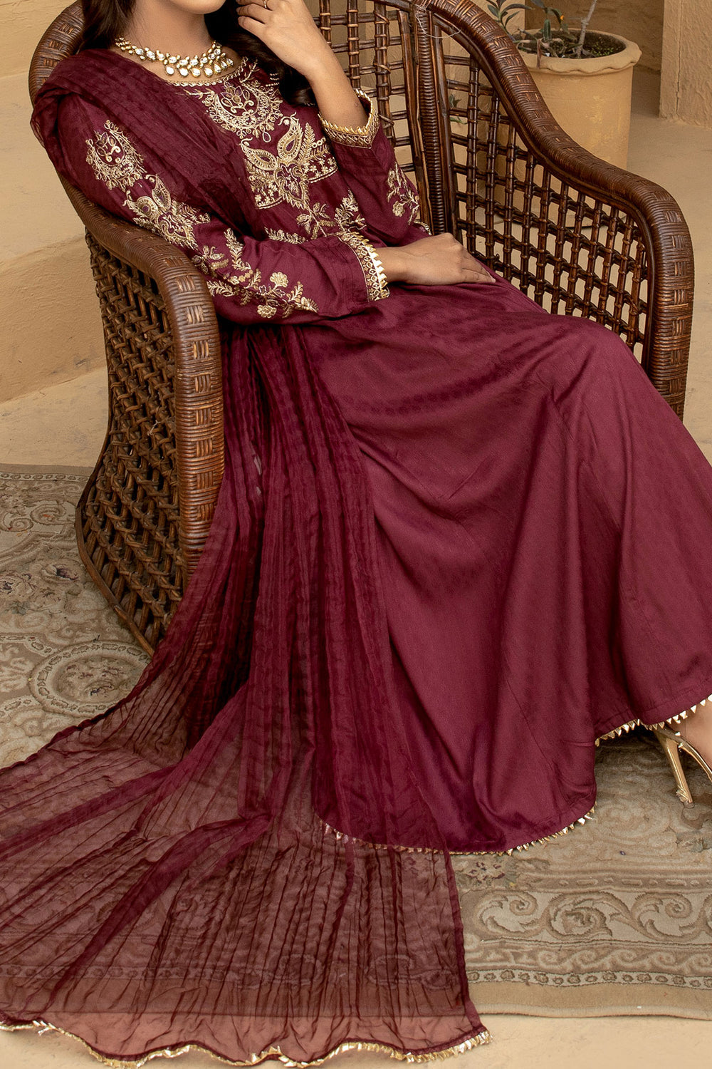 WOMEN'S-3 PIECE EMBROIDERY VISCOSE| VS-425