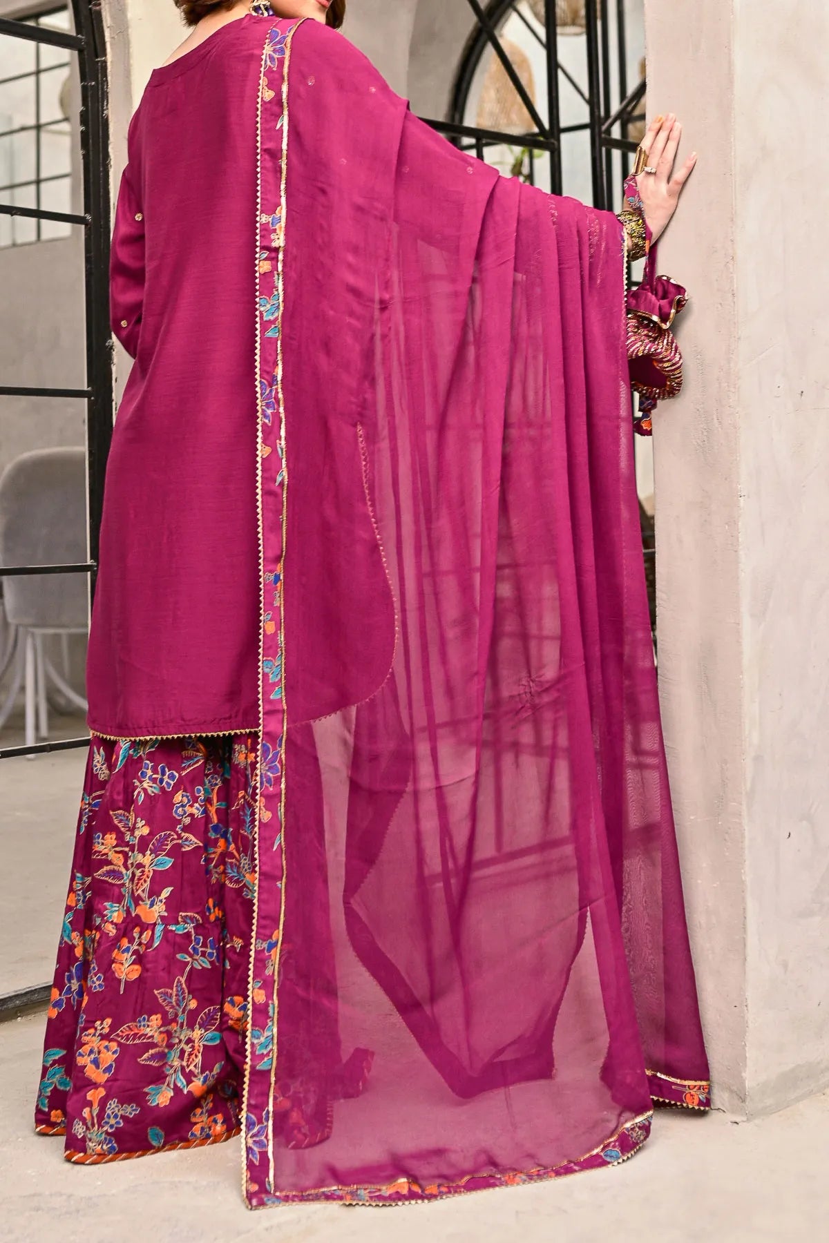 WOMEN'S-3 PIECE EMBROIDERY VISCOSE | DPV-214