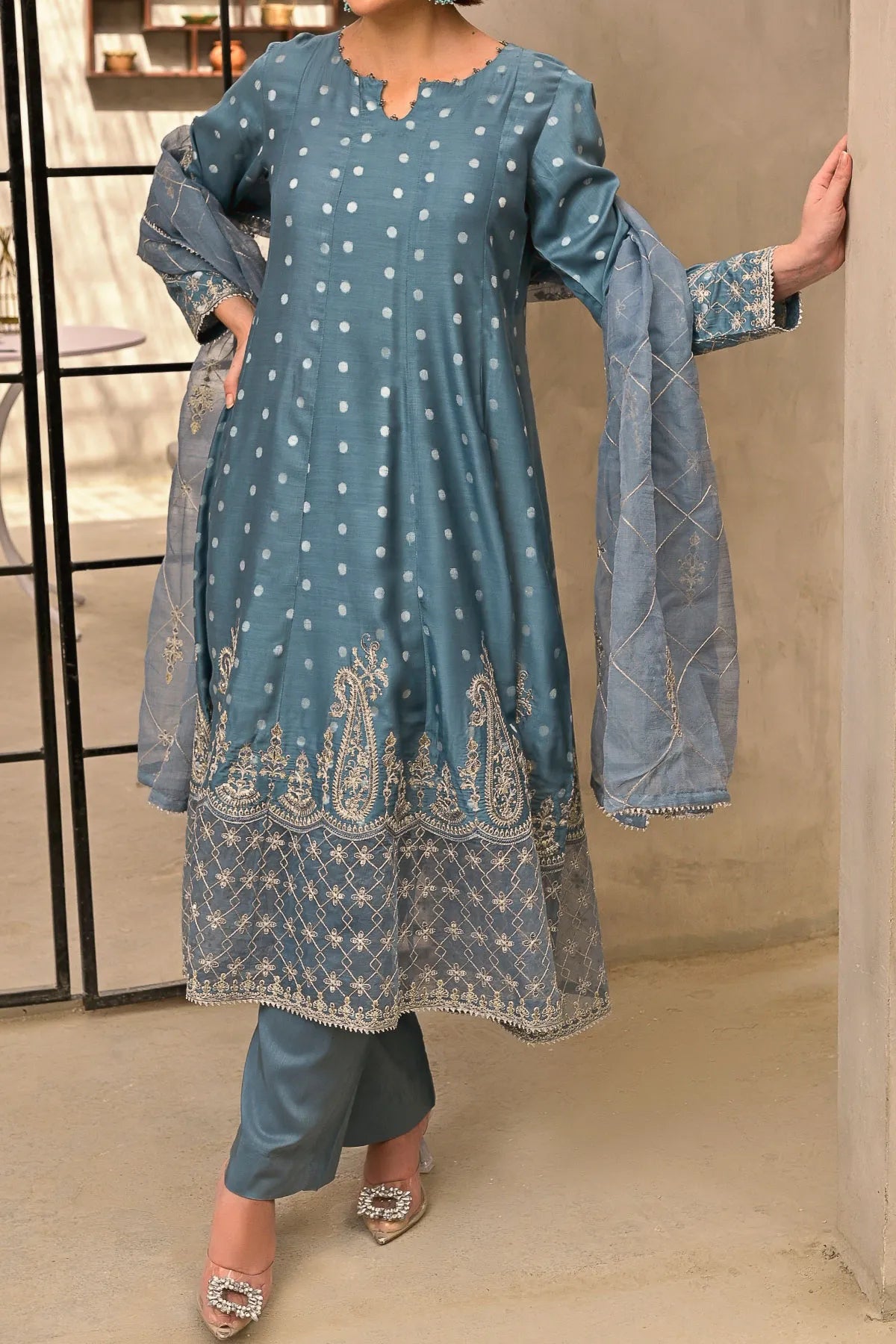 WOMEN'S-3 PIECE EMBROIDERY VISCOSE| VS-577