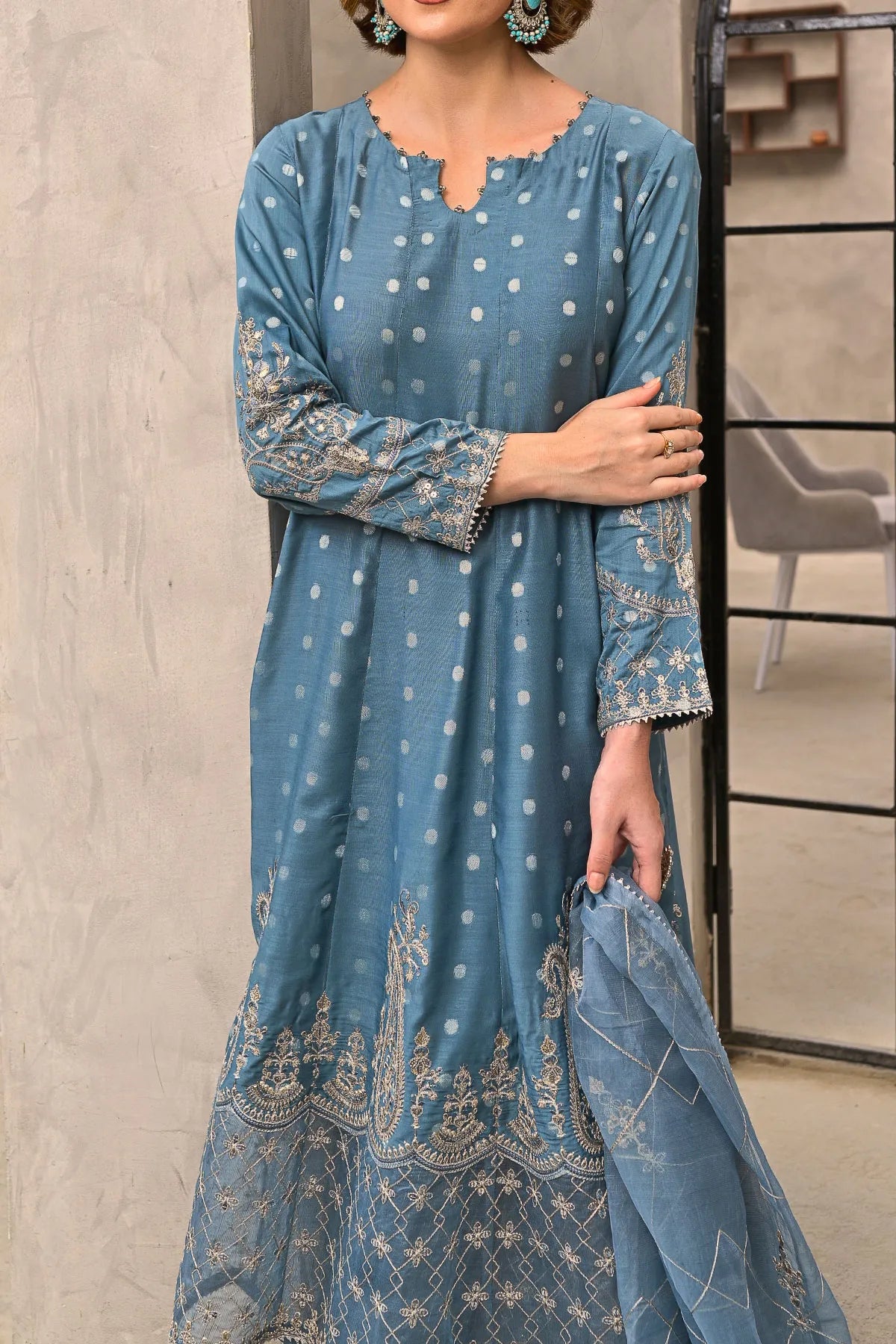 WOMEN'S-3 PIECE EMBROIDERY VISCOSE| VS-577