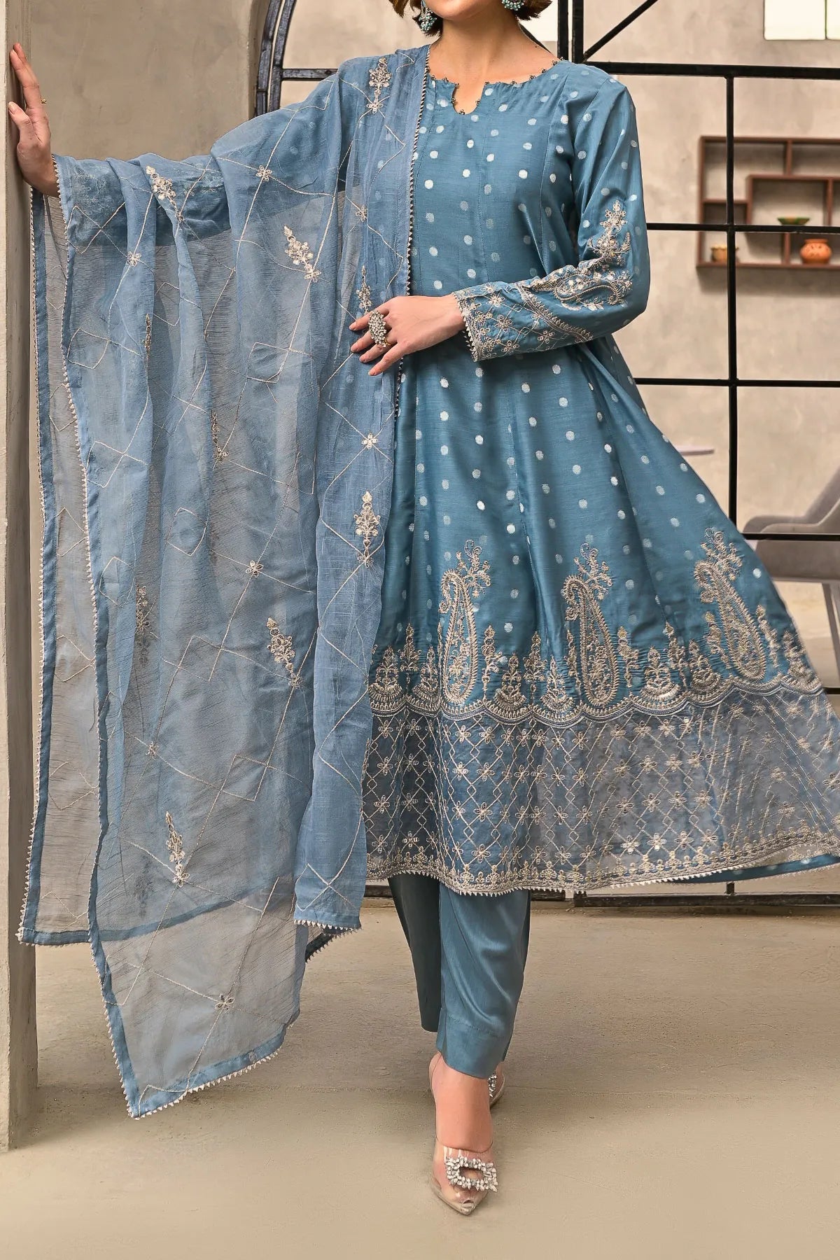 WOMEN'S-3 PIECE EMBROIDERY VISCOSE| VS-577