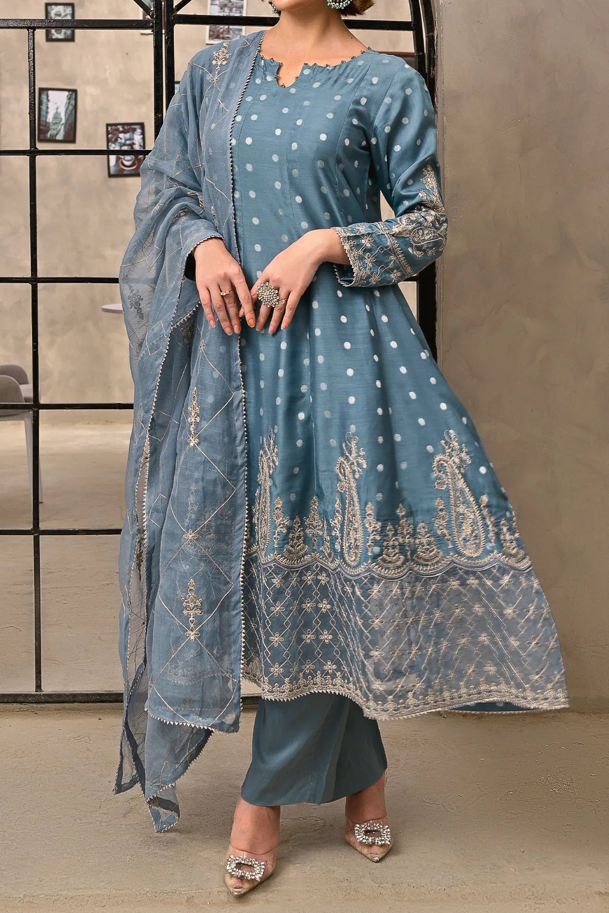 WOMEN'S-3 PIECE EMBROIDERY VISCOSE| VS-577